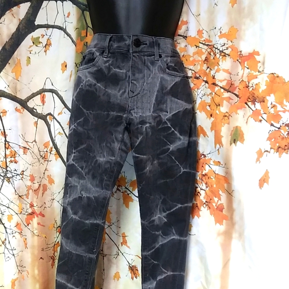 Express Jeans Black and Gray Water Pattern